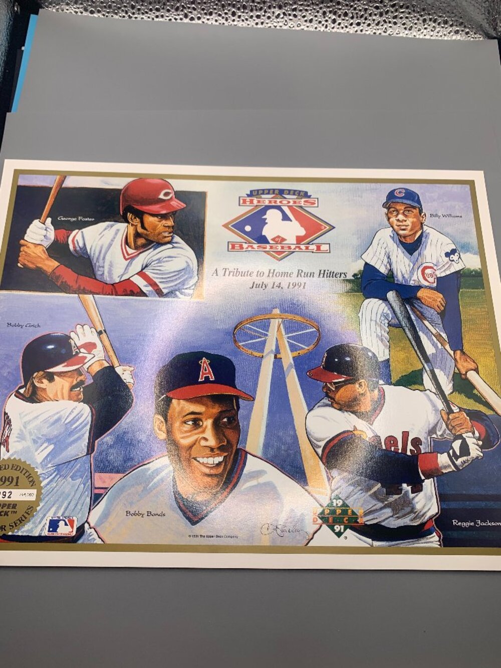 1991 SGA UPPER DECK SHEET A TRIBUTE TO HOME RUN HITTERS (09453/44,000) MINT